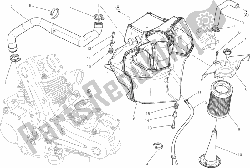 All parts for the Intake of the Ducati Monster 795 EU Thailand 2014